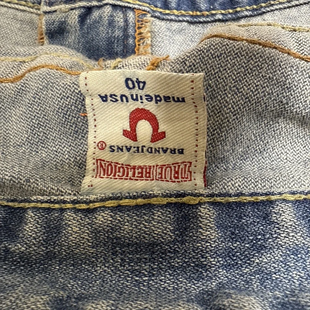 JEANS FLARE‎ True Religion MENS 40X34 BOBBY BIG T  Y2K Grunge Big Stitch